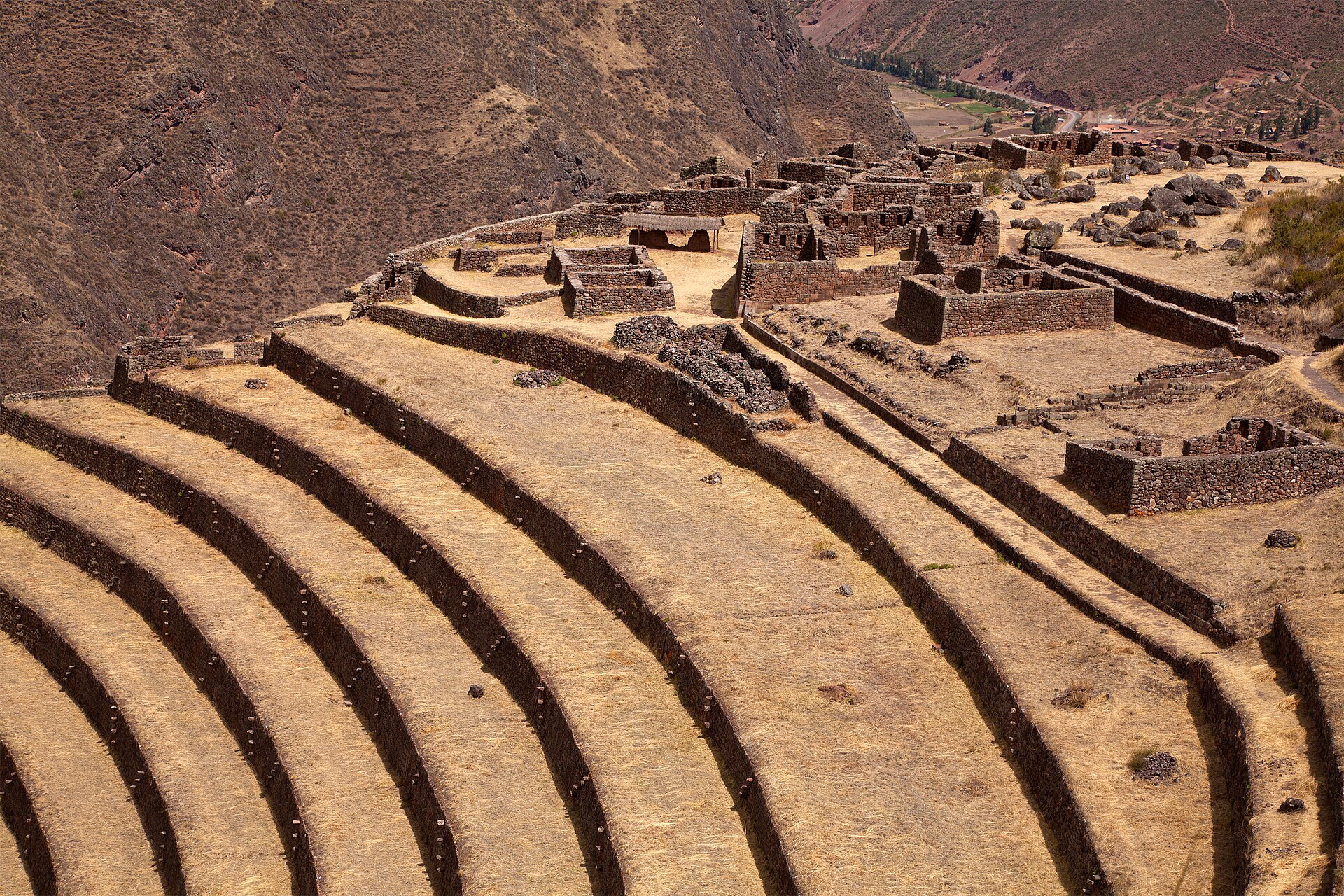 Inca ruins and agricultural terraces at Pisac
