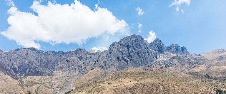 Mountain landscape in the high Urubamba Valley near Cusco