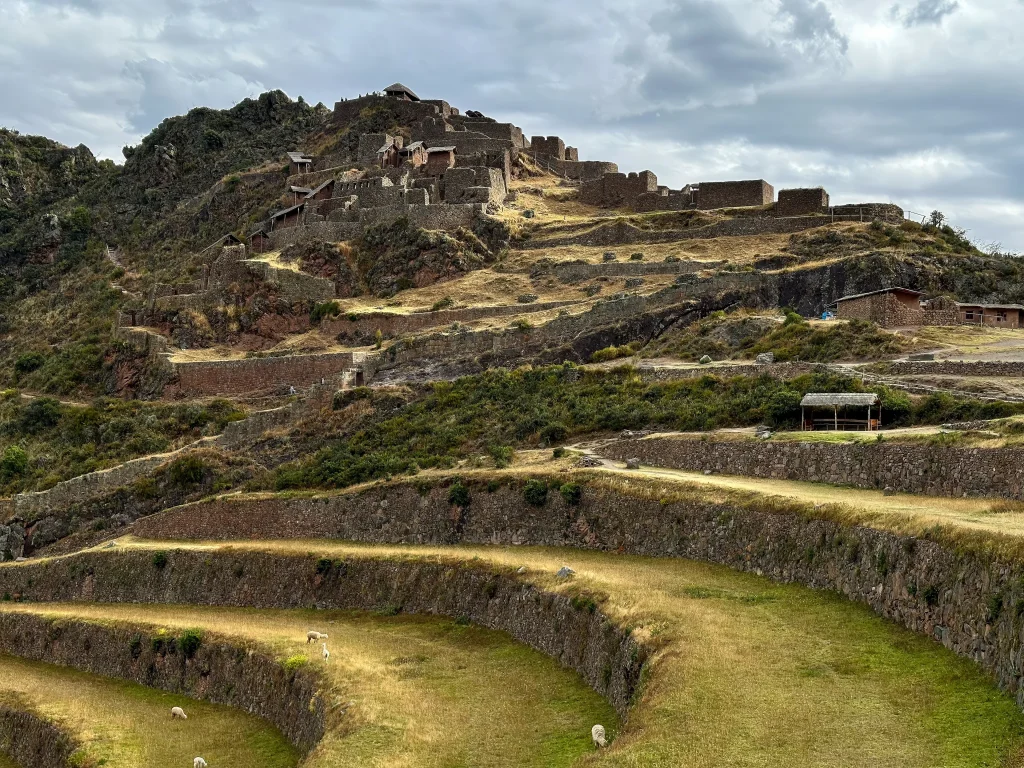 Agricultural terraces at the Pisac archaeological site in the Sacred Valley