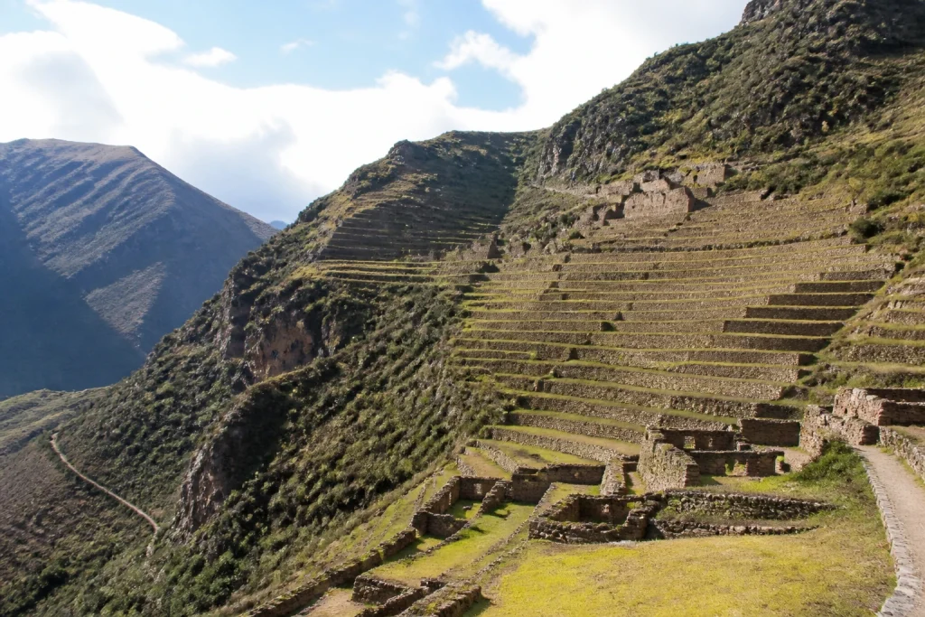 Stone terraces at the Pisac ruins in Peru’s Sacred Valley