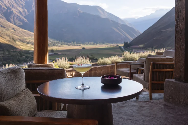 Kiri Bar terrace at Tambo del Inka overlooking the Sacred Valley