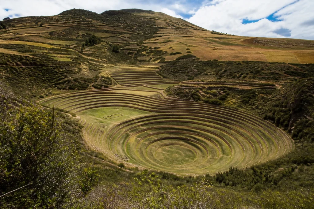 Circular terraced earthworks at Moray in the Sacred Valley