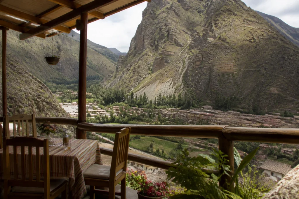 Apu Veronica terrace facing the Ollantaytambo fortress terraces