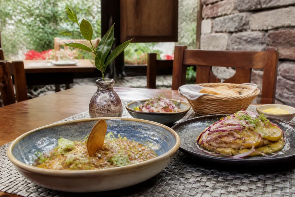 Andean-inspired meal at El Albergue Restaurant in Ollantaytambo