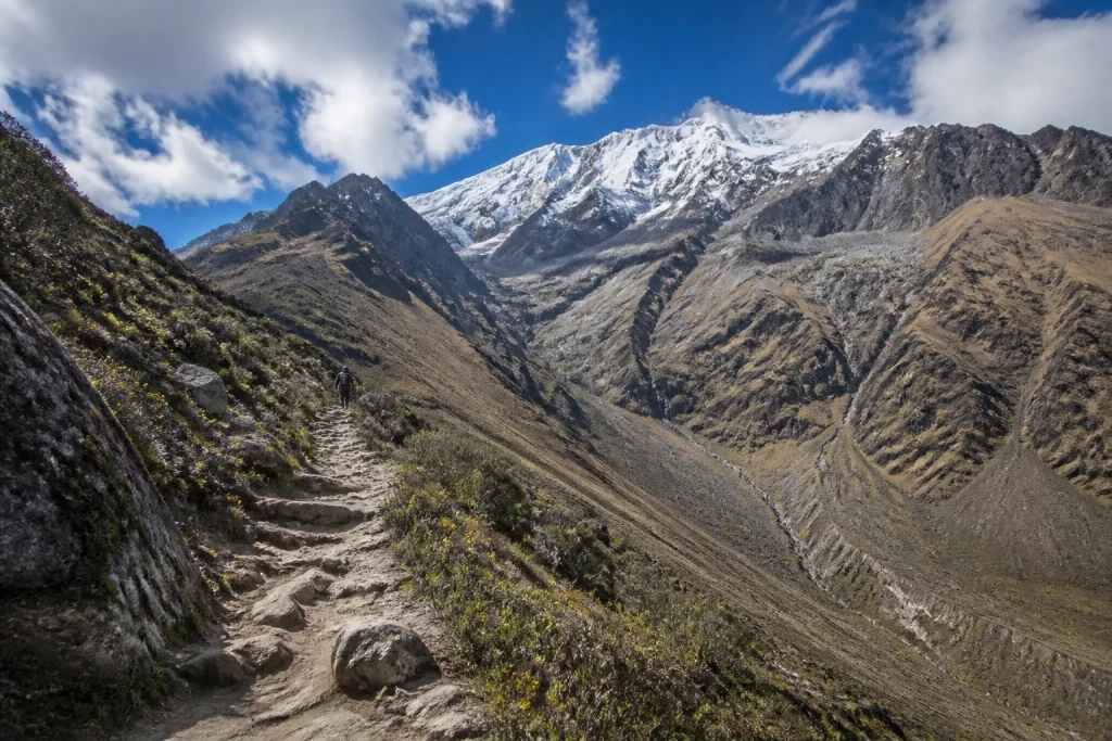 Mountain hiking trail on the approach to Humantay Lake