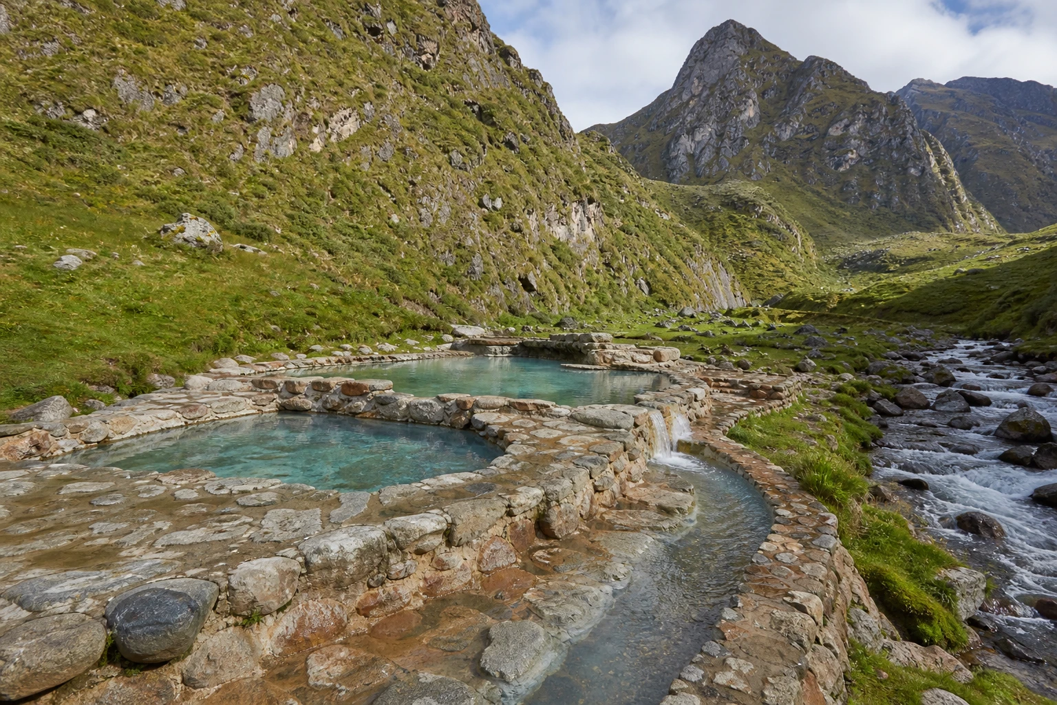 Thermal pools at Baños Termales del Valle de Lares in Peru