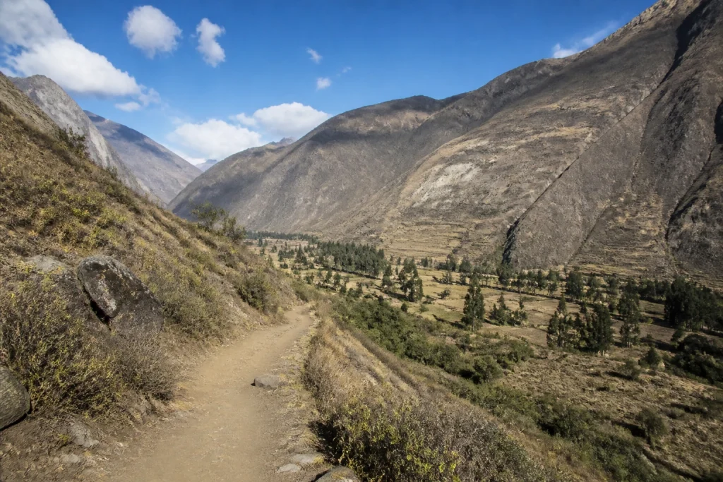 Rural mountain approach toward Pumamarca near Ollantaytambo