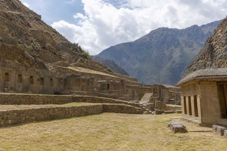 Stone architecture at Ollantaytambo Archaeological Park in the Sacred Valley