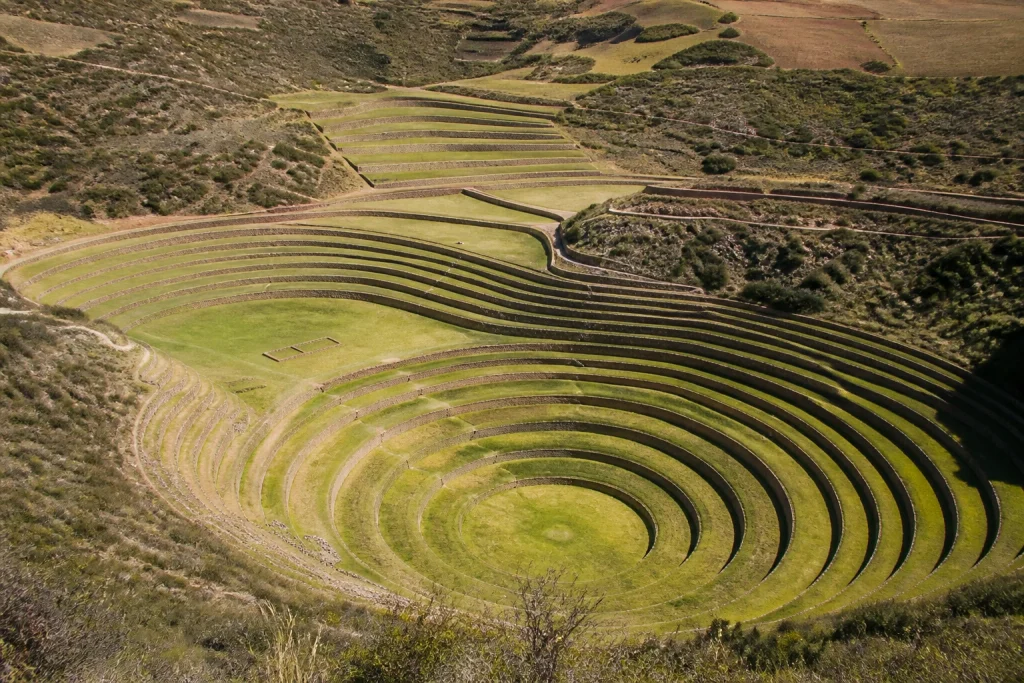 Concentric circular terraces at Moray in the Sacred Valley