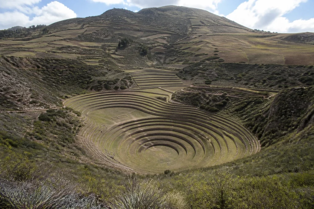 Concentric terraces at Moray in the Sacred Valley of Peru