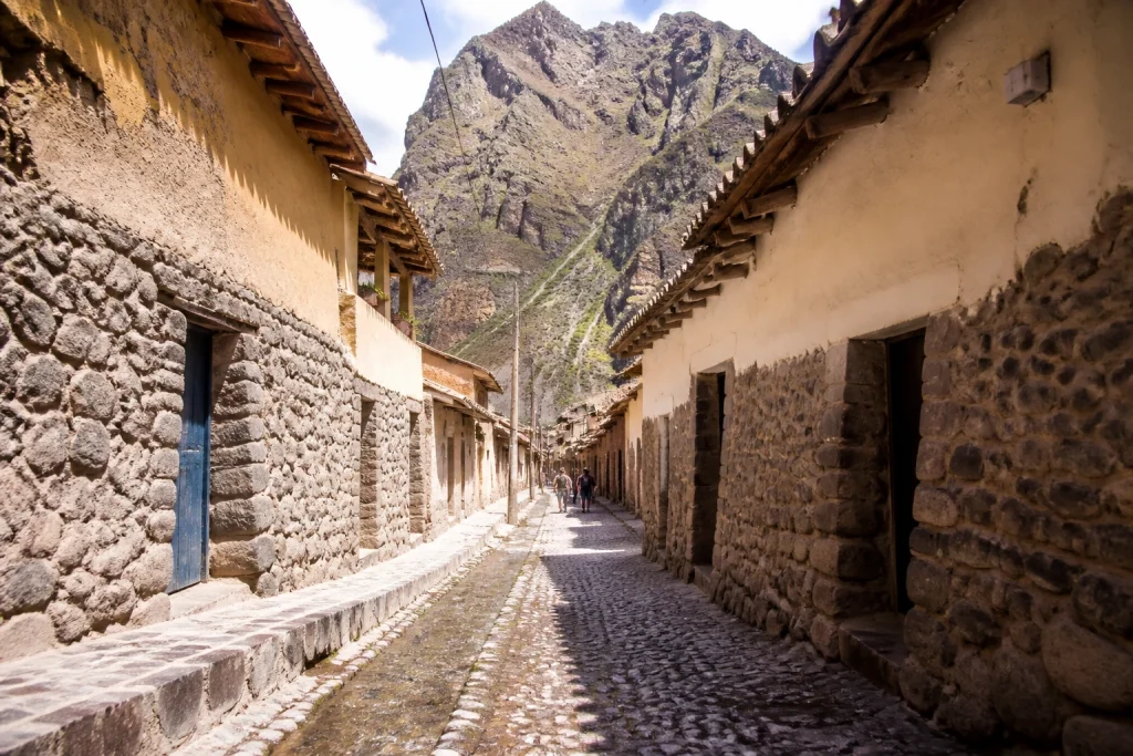 Historic stone street in Ollantaytambo in Peru's Sacred Valley