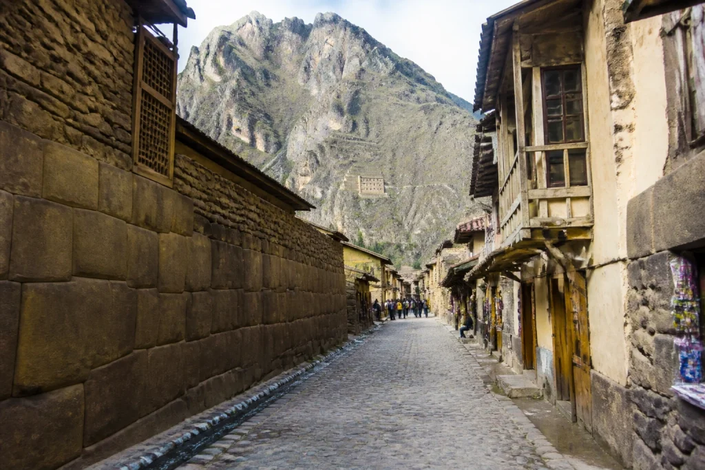 Historic stone street scene in Ollantaytambo, Sacred Valley