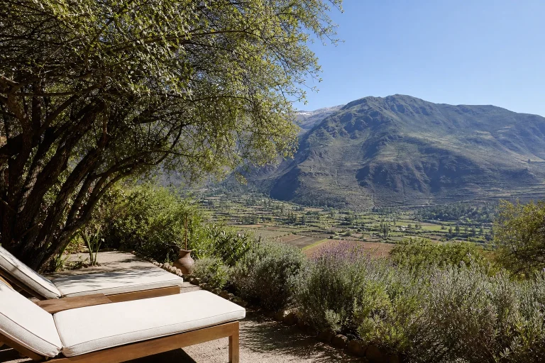 Wellness hotel setting overlooking the Sacred Valley in Peru