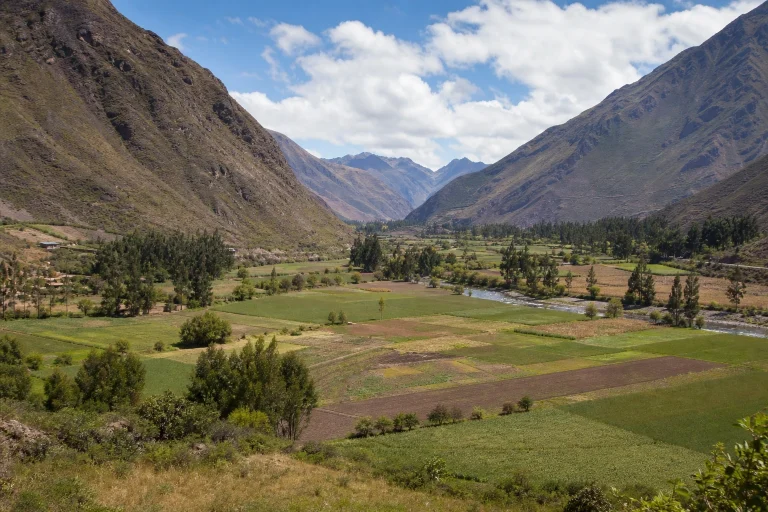 Broad Andean landscape in Peru’s Sacred Valley