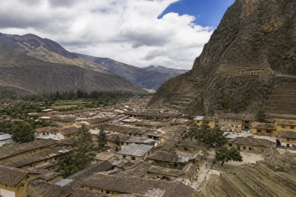 Historic stone-built town of Ollantaytambo in the Sacred Valley