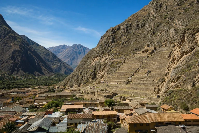 Inca terraces at Ollantaytambo Archaeological Park in the Sacred Valley