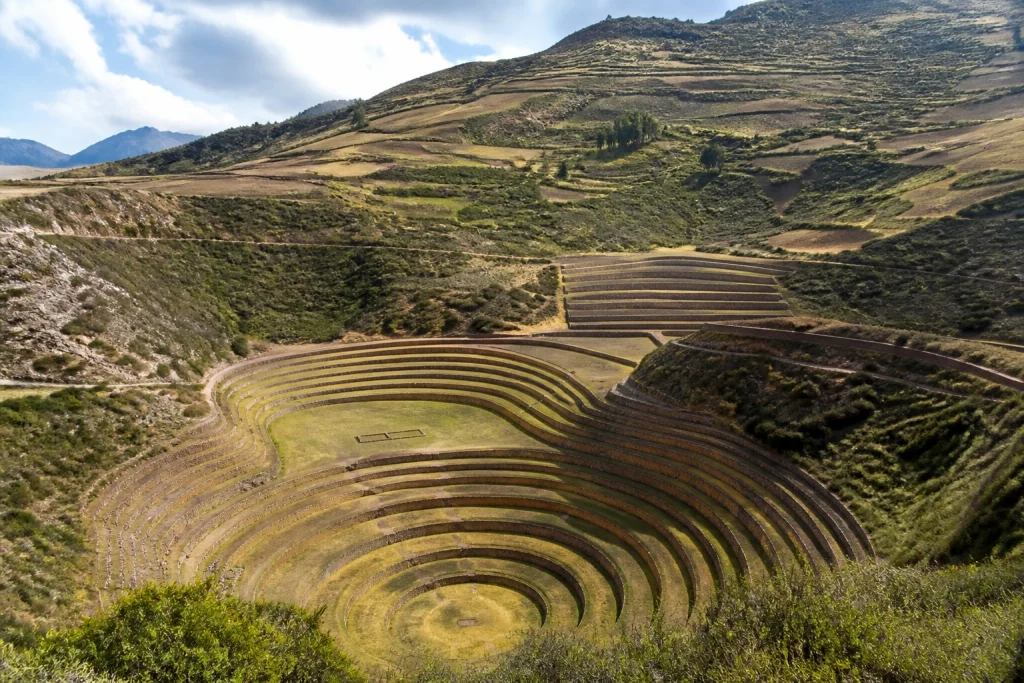 Circular archaeological terraces at Moray in Peru’s Sacred Valley