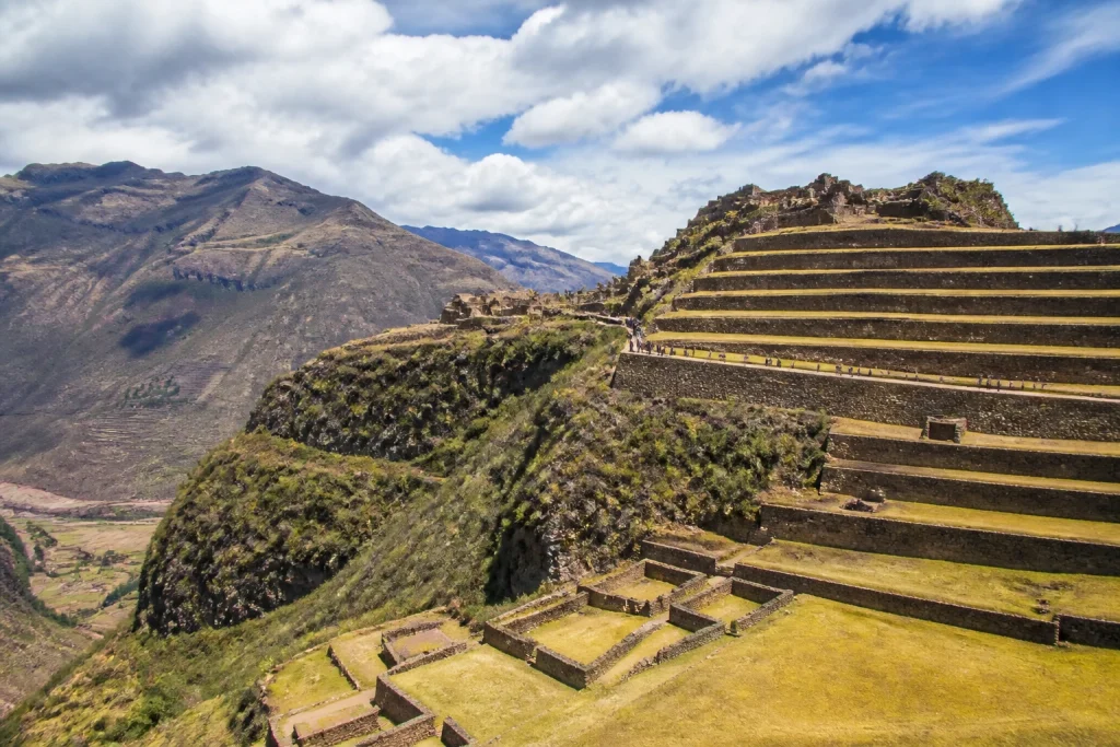 Terraces at Pisac Archaeological Park above the Sacred Valley.